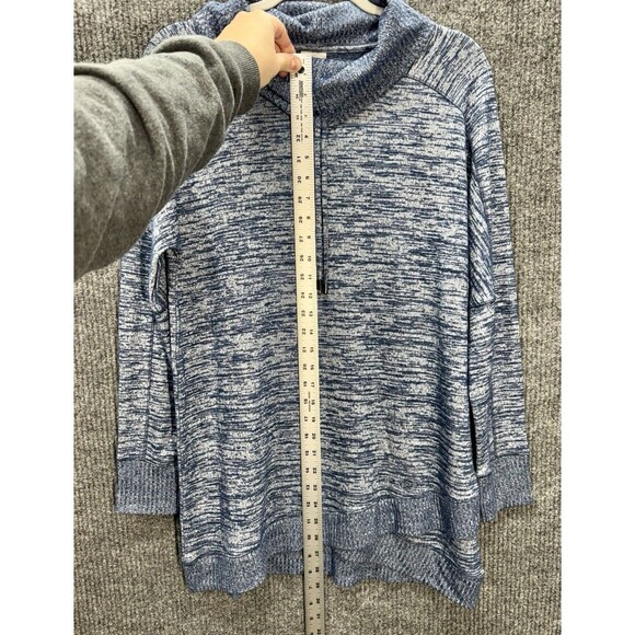 Chicos Zenergy Cowl Neck Tunic Sweater Top Size 0 (4/6) Blue Heather Long Sleeve - Picture 6 of 10